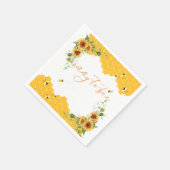 Zonnebloem Honingraat Mama-to-Bee Baby shower Servet (Hoek)