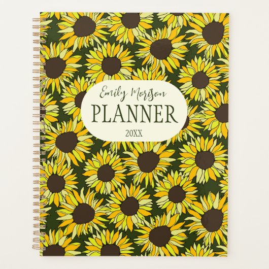 Zonnebloem hoofd zomer bloem planner (Voorkant)