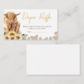 Zonnebloem Hoogland Koe Baby shower Luier Raffle Informatiekaartje (Voorkant / Achterkant)
