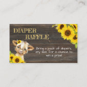 Zonnebloem Hoogland Koe Baby shower Luier Raffle Informatiekaartje (Voorkant)