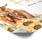 Zonnebloem Hoogland Koe Baby shower Voedsel Poster (Hoek)