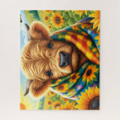 Zonnebloem Hoogland Koe Legpuzzel (Verticaal)