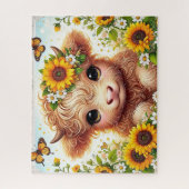 Zonnebloem Hoogland Koe Legpuzzel (Verticaal)