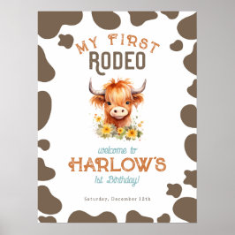 Zonnebloem Hoogland Koe Mijn eerste Rodeo 1e Verja Poster