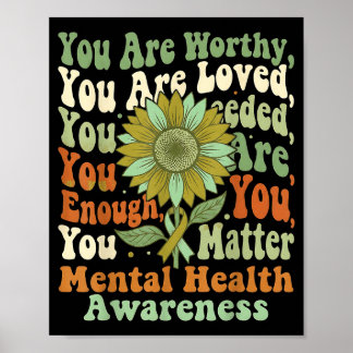 Zonnebloem hoop geestelijke gezondheidsbewustzijn  poster