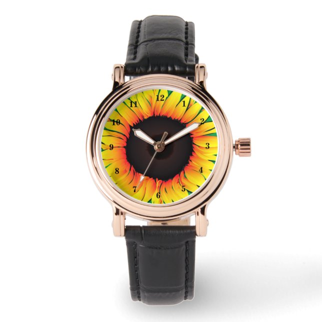 Zonnebloem horloge (Voorkant)