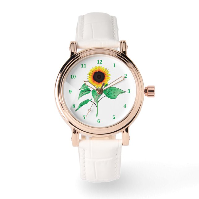 Zonnebloem Horloge Modern (Voorkant)