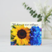Zonnebloem Hortensia's Nieuw Home Adres Briefkaart (Staand voorkant)