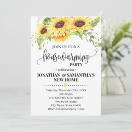 Zonnebloem Housewarming Bloemrijke Landelijke Boho Kaart