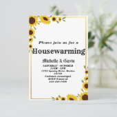 Zonnebloem Housewarming Feest Uitnodiging (Staand voorkant)