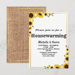 Zonnebloem Housewarming Feest Uitnodiging