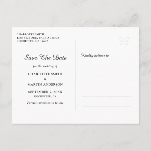 Zonnebloem Hout Burgundy Trouw Save The Date Aankondigingskaart (Achterkant)