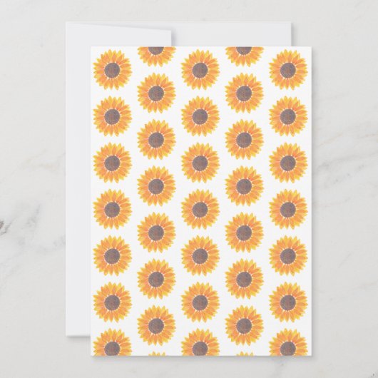 Zonnebloem Hout Foto Afstuderen Aankondiging (Achterkant)