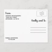 Zonnebloem Hout + Kanten Trouw Save The Date Kaart (Achterkant)