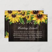 Zonnebloem Hout-lights Wedding-accommodatie Informatiekaartje (Voorkant / Achterkant)