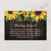 Zonnebloem Hout-lights Wedding-accommodatie Informatiekaartje (Voorkant)