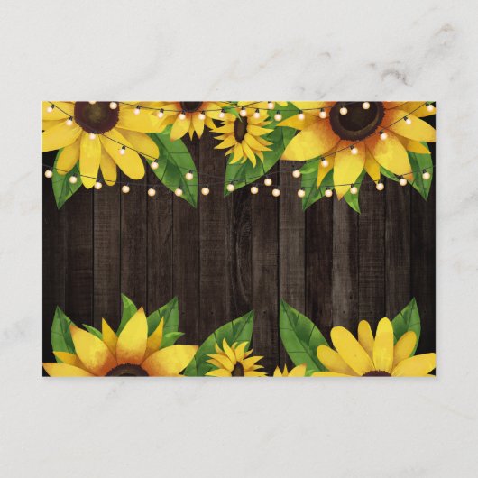 Zonnebloem Hout-lights Wedding-accommodatie Informatiekaartje (Achterkant)