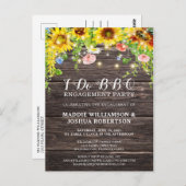 Zonnebloem Hout String Lights I do BBQ Verloving Briefkaart (Voorkant / Achterkant)