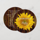 Zonnebloem  Houten Land GraduPartij Kaart (Voorkant / Achterkant)