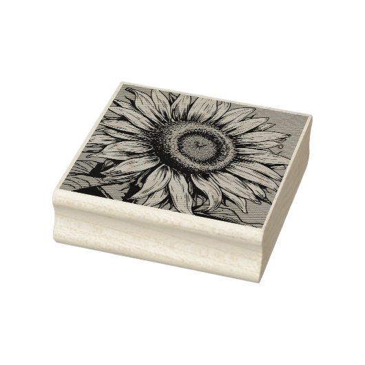 ZONNEBLOEM HOUTEN RUBBERSTEMPEL (Stempel)