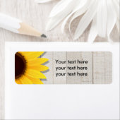Zonnebloem Houten Rustieke Landelijke Adresetikett Etiket (Insitu)