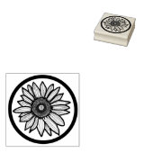 Zonnebloem Houten Stempel (Gestempeld)