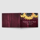 Zonnebloem Houten String Lights Bourgondische brui Gastenboek (Volledig)