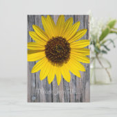Zonnebloem Houtnerf Trouw met vers Kaart (Staand voorkant)