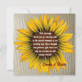 Zonnebloem Huwelijk Dankkaart Kaart (Voorkant)