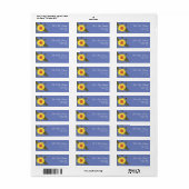 Zonnebloem Huwelijk Retouradres Etiket (Full Sheet)