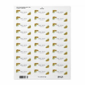 Zonnebloem Huwelijk Retouradres Label (Full Sheet)