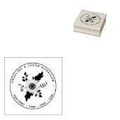 Zonnebloem Huwelijk Retouradres Rubberstempel (Gestempeld)