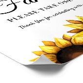 Zonnebloem Huwelijksprogramma's Waaiers Teken Post Poster (Hoek)
