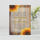 Zonnebloem-huwelijksuitnodiging Kaart (Staand voorkant)