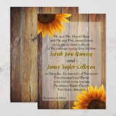 Zonnebloem-huwelijksuitnodiging Kaart (Voorkant / Achterkant)