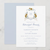 Zonnebloem Hydrangea Crest repetitie diner bruilof Kaart (Voorkant / Achterkant)