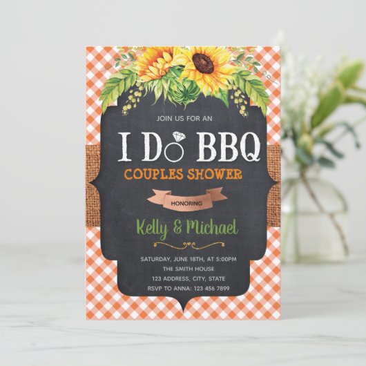 Zonnebloem I DO bbq uitnodiging (Staand voorkant)