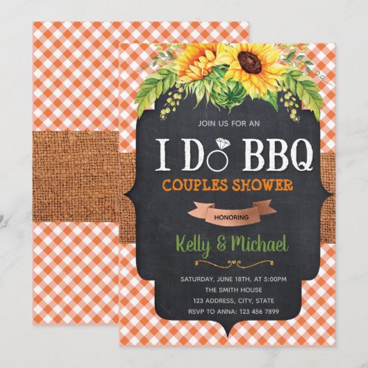 Zonnebloem I DO bbq uitnodiging (Voorkant / Achterkant)