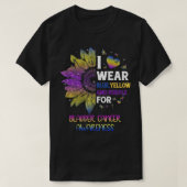 Zonnebloem I Draag blauw gele Paarse bladerkanker T-shirt (Design voorkant)