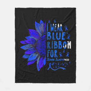 Zonnebloem I Draag Blauw lint voor Ataxia Awarenes Fleece Deken