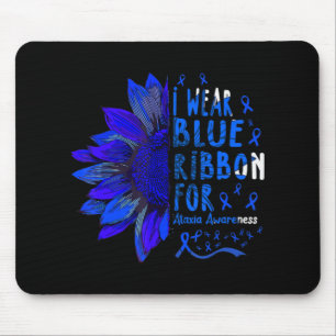 Zonnebloem I Draag Blauw lint voor Ataxia Awarenes Muismat