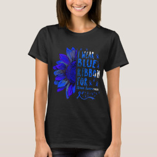 Zonnebloem I Draag Blauw lint voor Ataxia Awarenes T-shirt