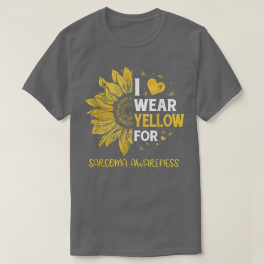 Zonnebloem I Draag Gele Ribbon Sarcoma Awareness T-shirt (Design voorkant)