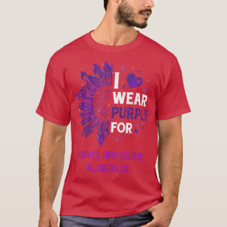 Zonnebloem I Draag Paarse koolstof en colitis T-shirt