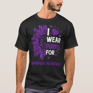 Zonnebloem I Draag Paarse voor fibromyalgie bewust T-shirt