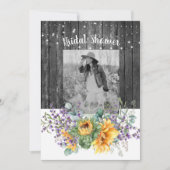 Zonnebloem II Lavendel Foto Rustiek Vrijgezellenfe Kaart (Voorkant)