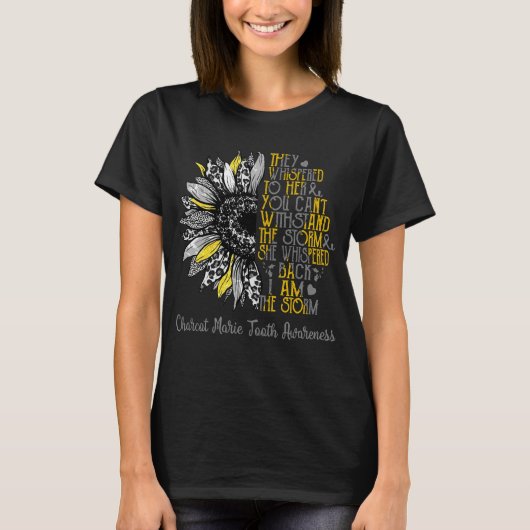 Zonnebloem Ik ben het Storm Charcot Marie Tooth T-shirt (Voorkant)