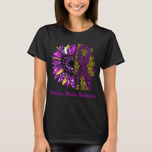 Zonnebloem Ik ben het Storm Pediatric Stroke Aware T-shirt (Voorkant)