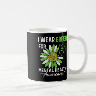 Zonnebloem Ik Draag Groen Voor Mental Health Aware Koffiemok