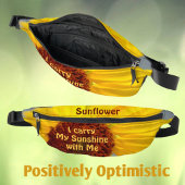 Zonnebloem ik draag mijn zon met mij persoonlijk heuptasje